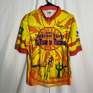 Kucharik clothing // yellow, red half zip cycling top size xxl ap2